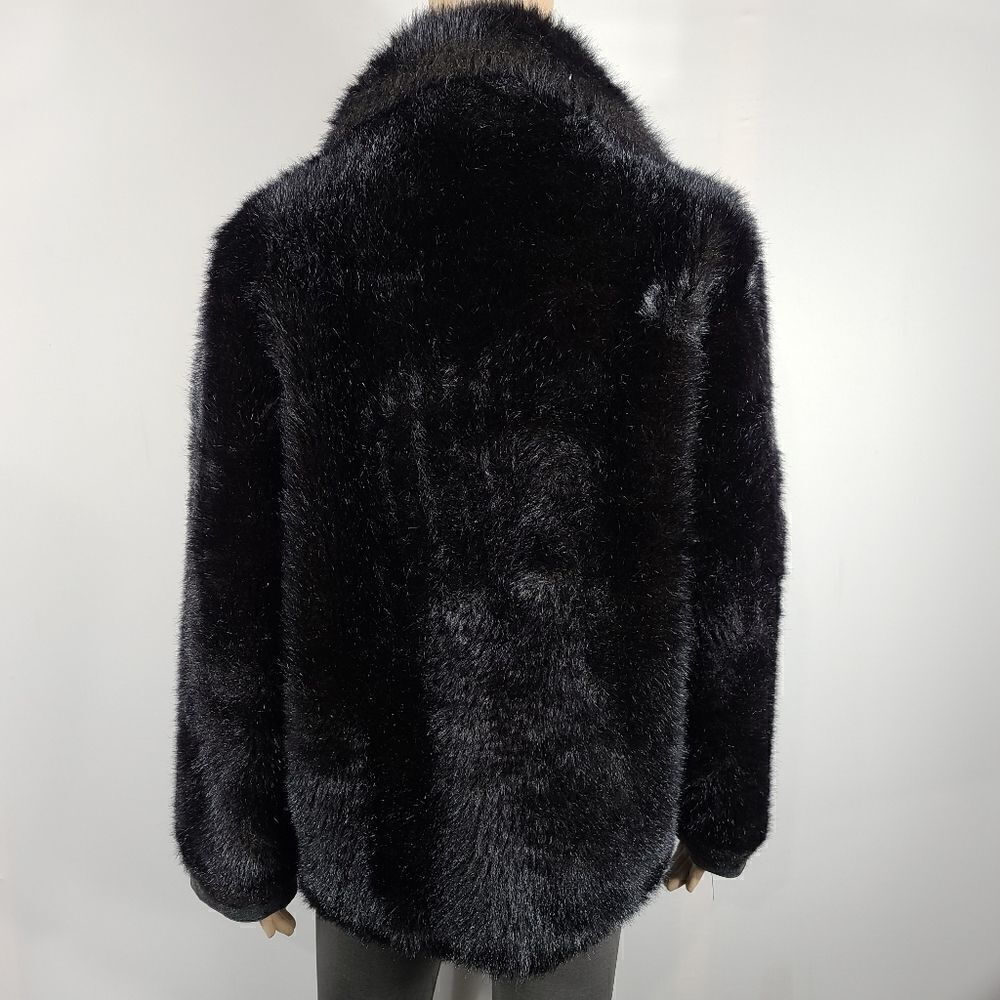 Raincheetahs Naman Vintage 60s Faux Fur Black Coat - Picture 5 of 14